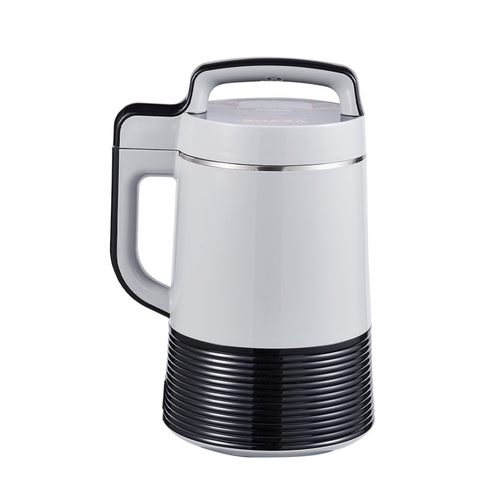 Máquina infusora de mantequilla VEVOR, elegante color blanco con detalles en negro y mango ergonómico.