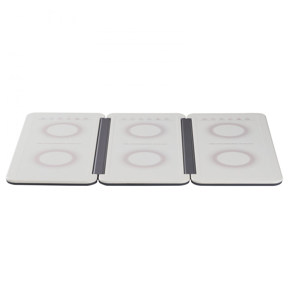 VEVOR Bandeja de calentamiento eléctrico, 18.9" x 10.2" Bandeja de calentamiento portátil de hojas enrolladas en frío con control de temperatura (35-100 ℃), perfecta para catering, casa, fiestas, eventos, entretenimiento y vacaciones, color blanco