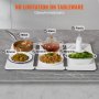 Bandeja calefactora eléctrica VEVOR, 48 x 26 cm, portátil, de lámina laminada en frío, con control de temperatura (35-100 °C), ideal para catering, fiestas, eventos, entretenimiento y festividades, color blanco.