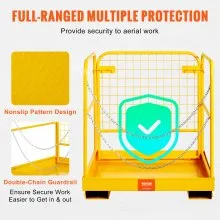 Plataforma de trabajo de jaula de seguridad para montacargas VEVOR 36X36in 1200lbs plegable para trabajo aéreo