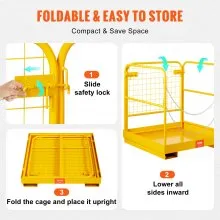 Plataforma de trabajo de jaula de seguridad para montacargas VEVOR 36X36in 1200lbs plegable para trabajo aéreo