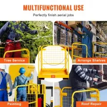 Plataforma de trabajo de jaula de seguridad para montacargas VEVOR 36X36in 1200lbs plegable para trabajo aéreo