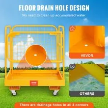 VEVOR Jaula de seguridad para montacargas, capacidad de carga de 1200 libras, plataforma de trabajo plegable para montacargas de 36 x 36 pulgadas con ruedas giratorias bloqueables, orificio de drenaje y cadena para dispositivos, capacidad para 1 a 2 adultos, perfecto para trabajos aéreos