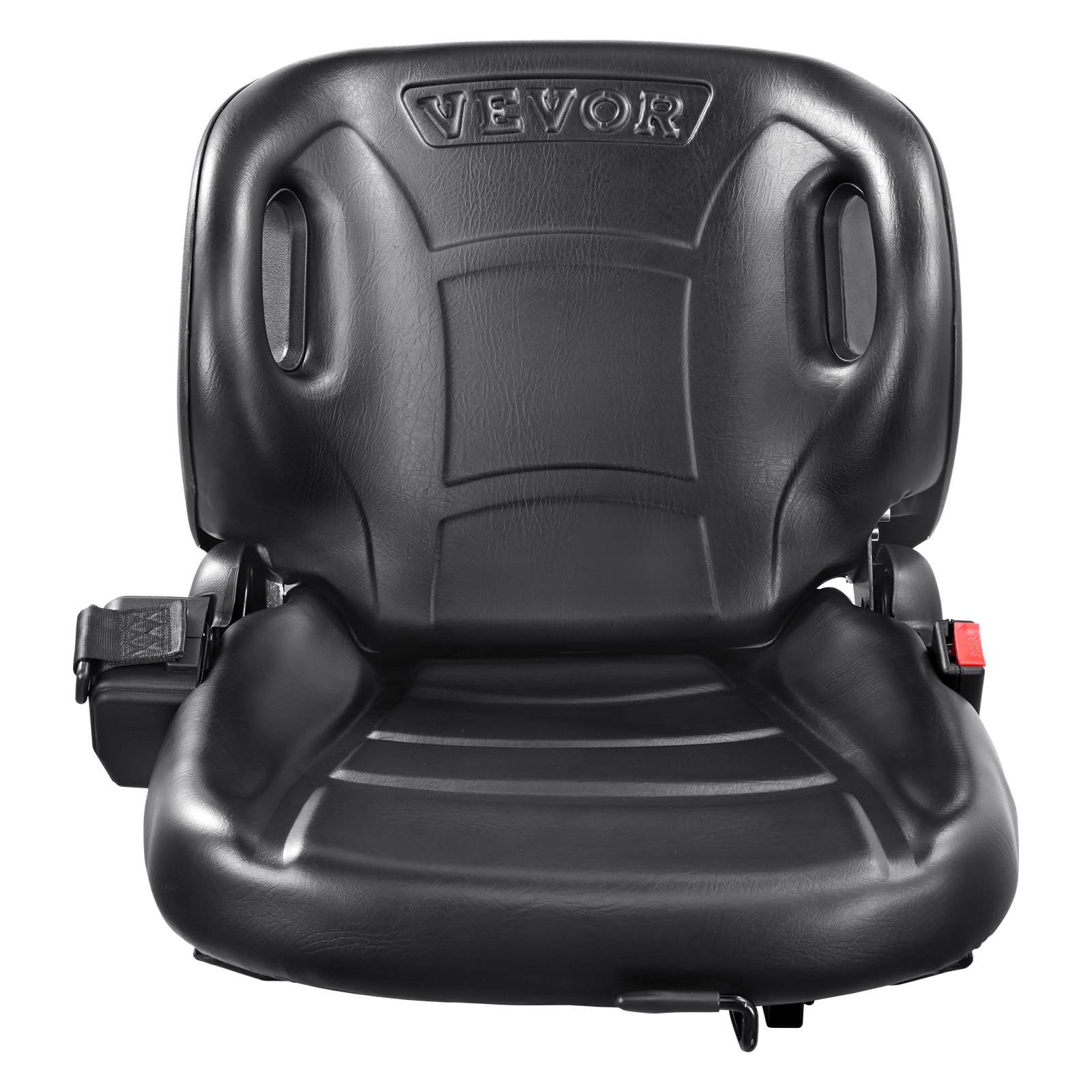 asiento ergonómico negro VEVOR con diseño acolchado y hebilla de seguridad.