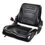 Asiento universal para carretilla elevadora VEVOR de cuero negro con diseño contorneado y cinturón de seguridad adjunto para mayor seguridad.