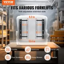 VEVOR Asiento universal para carretilla elevadora, asiento de tractor plegable con respaldo de ángulo ajustable, microinterruptor y cinturón de seguridad retráctil, asiento de carretilla elevadora con ranura de 6.3-13.4 pulgadas para excavadora cargadora de tractor