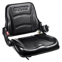 Asiento universal para montacargas VEVOR, asiento plegable para tractor con respaldo ajustable, microinterruptor y cinturón de seguridad retráctil, ranura de 6,3 a 13,4 pulgadas para tractor, cargadora y excavadora.