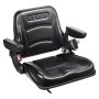 VEVOR Asiento universal para carretilla elevadora, asiento de tractor plegable con respaldo de ángulo ajustable, microinterruptor, cinturón de seguridad y reposabrazos, asiento de tractor con ranura de 6,3 a 13,4 pulgadas para excavadora cargadora de tractor