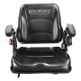 Asiento de carretilla elevadora VEVOR negro con reposabrazos ajustables y diseño ergonómico para mayor comodidad y seguridad.