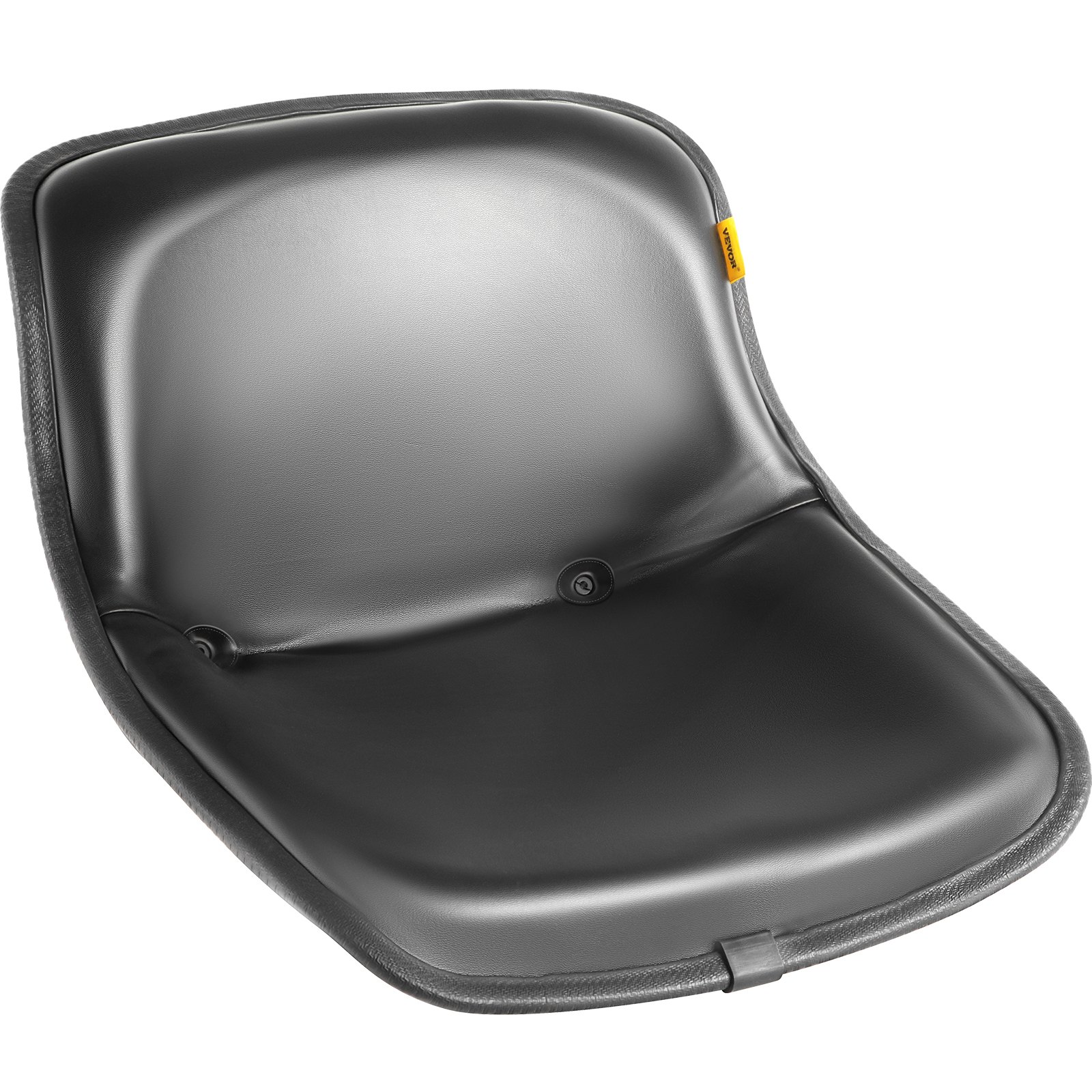 Asiento universal para tractor VEVOR, respaldo alto industrial, repuesto de asiento para cortacésped de PVC negro, con dos orificios de drenaje, estructura de acero, asiento compacto para montacargas, compatible con montacargas, excavadoras y cortacésped.