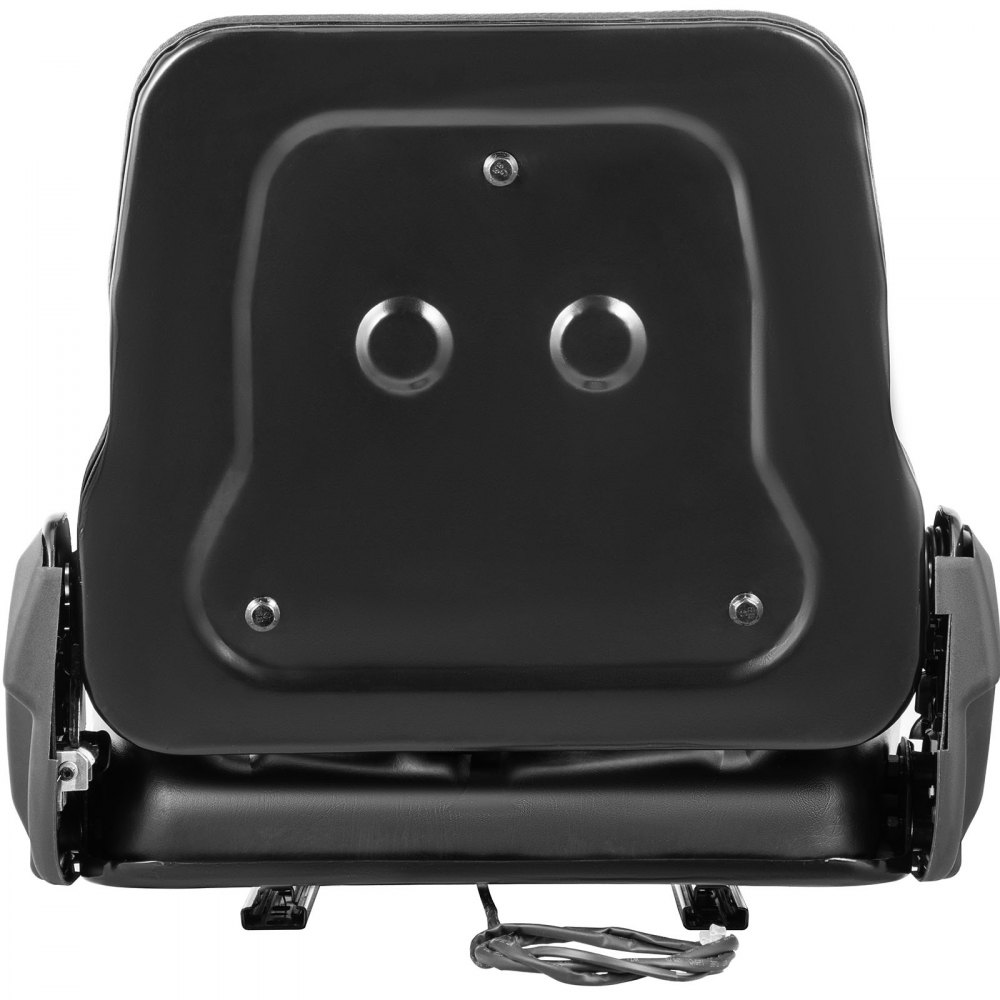 VEVOR Asiento de montacargas universal Asiento de tractor de PVC negro, Asiento de cortacésped ajustable de 6 "/ 150 MM Asiento plegable que incluye cinturón de seguridad e interruptor de asiento, Asiento de dirección deslizante de 18.5" x 20 "x 18" para montacargas, tractor, cargador deslizante