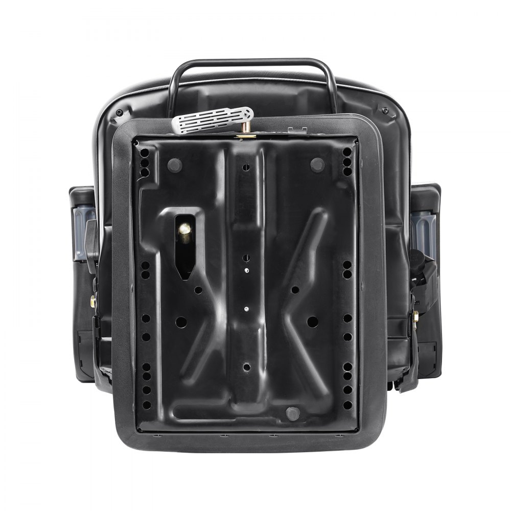 VEVOR Suspensión universal para asiento de tractor, asiento plegable para carretilla elevadora con respaldo de ángulo ajustable, microinterruptor, cinturón de seguridad y reposabrazos, asiento de trac