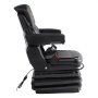 Asiento de tractor universal VEVOR negro con reposabrazos ajustables, respaldo ergonómico y cinturón de seguridad.