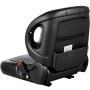 Asiento de tractor universal VEVOR negro con bolsillo de almacenamiento y hebilla roja.