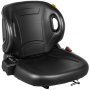 Asiento de tractor universal VEVOR negro con respaldo ajustable y cinturón de seguridad.