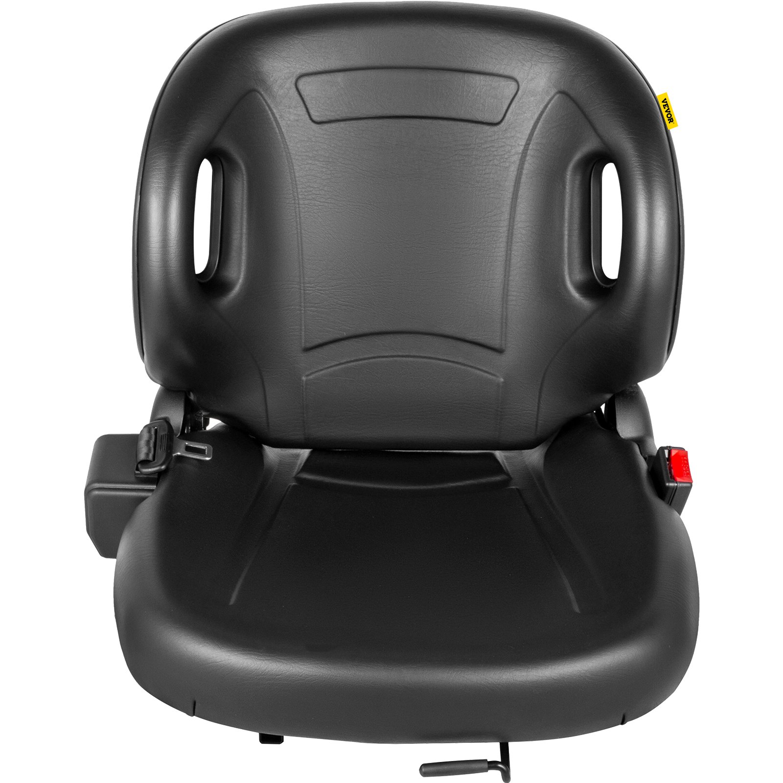 Asiento de tractor universal VEVOR negro con diseño ergonómico y reposabrazos ajustables.