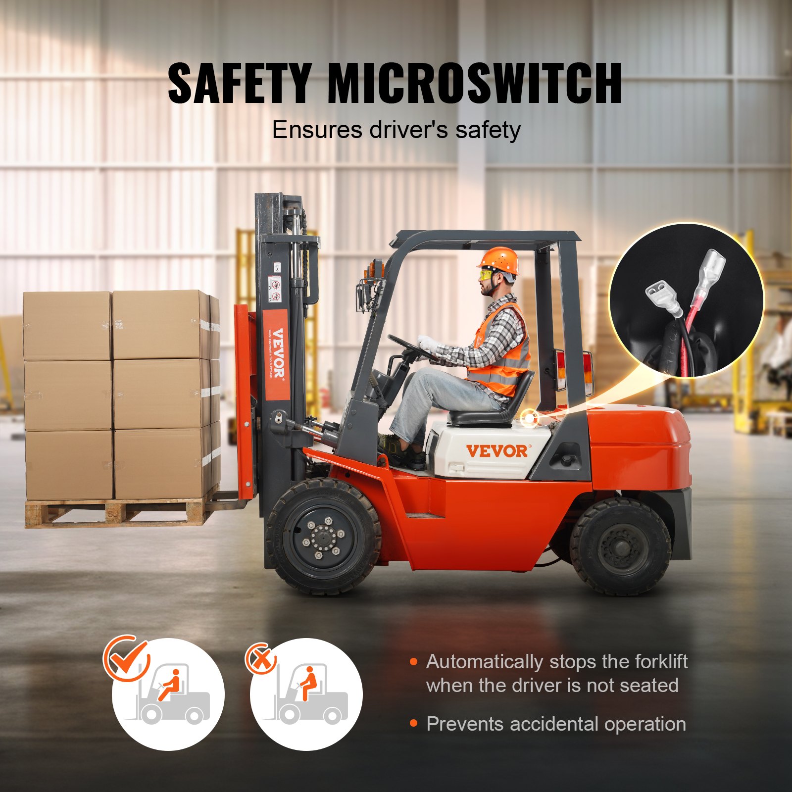 Asiento universal VEVOR Tracor para cortacésped con microinterruptor y orificios de drenaje, ranura extendida de 6,3 a 13,4 pulgadas para tractor, cargadora y excavadora.