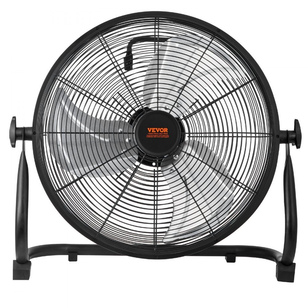 Ventilador inalámbrico VEVOR de 40 cm, portátil y silencioso, para el hogar o la oficina, cabezal giratorio manual de 360 grados, regulación de velocidad continua, ventilador de piso industrial de metal resistente.
