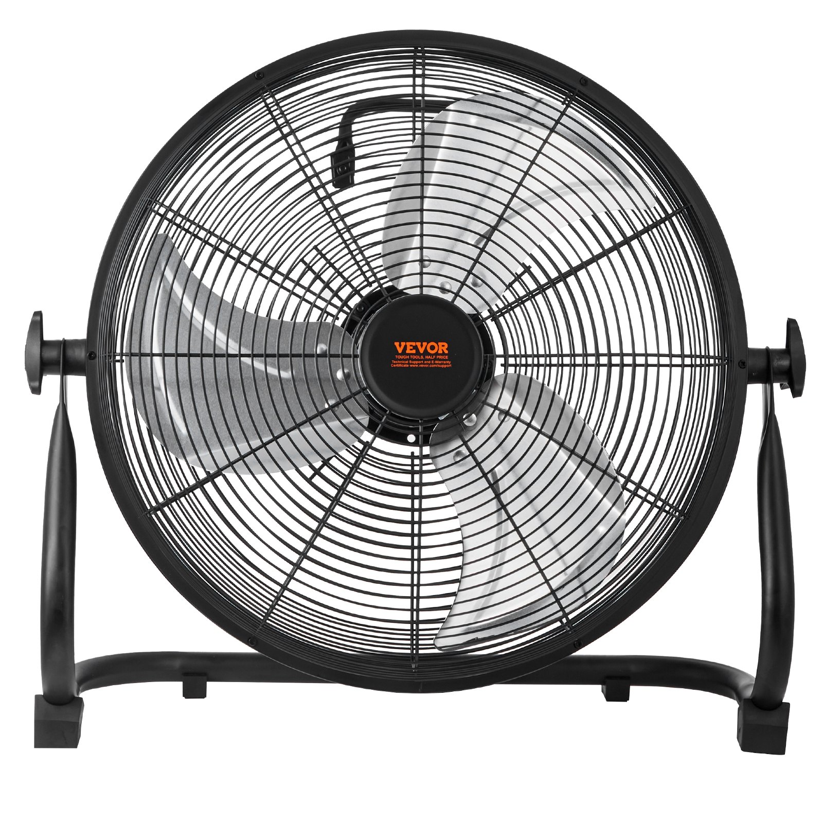 Ventilador inalámbrico VEVOR de 40 cm, portátil y silencioso, para el hogar o la oficina, cabezal giratorio manual de 360 grados, regulación de velocidad continua, ventilador de piso industrial de metal resistente.