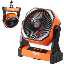 VEVOR Ventilador portátil recargable de 8 pulgadas, ventilador con batería con linterna LED, ventilador de mesa pequeño portátil ajustable de 4 velocidades, ventiladores con batería USB para viajes, dormitorio, hogar, camping, oficina