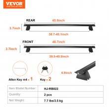 VEVOR Barras transversales para techo, compatibles con Jeep Grand Cherokee 2011-2021 con rieles laterales ranurados, capacidad de carga de 200 libras, barras transversales de aluminio con cerraduras, para bolsa de carga en el techo, equipaje, kayak, bicicleta