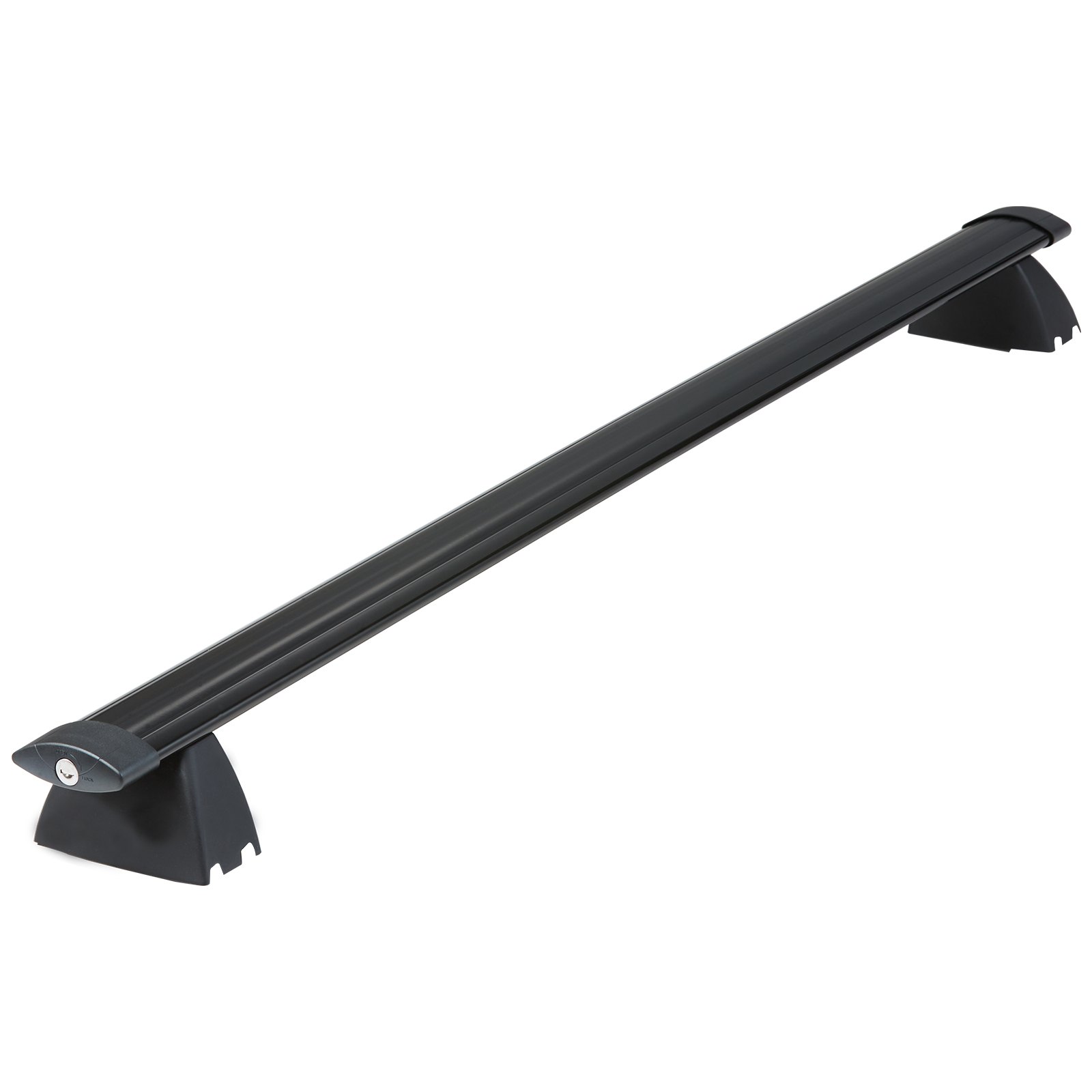 Barras transversales para portaequipajes de techo VEVOR de color negro sobre fondo blanco, con un diseño elegante y resistente.