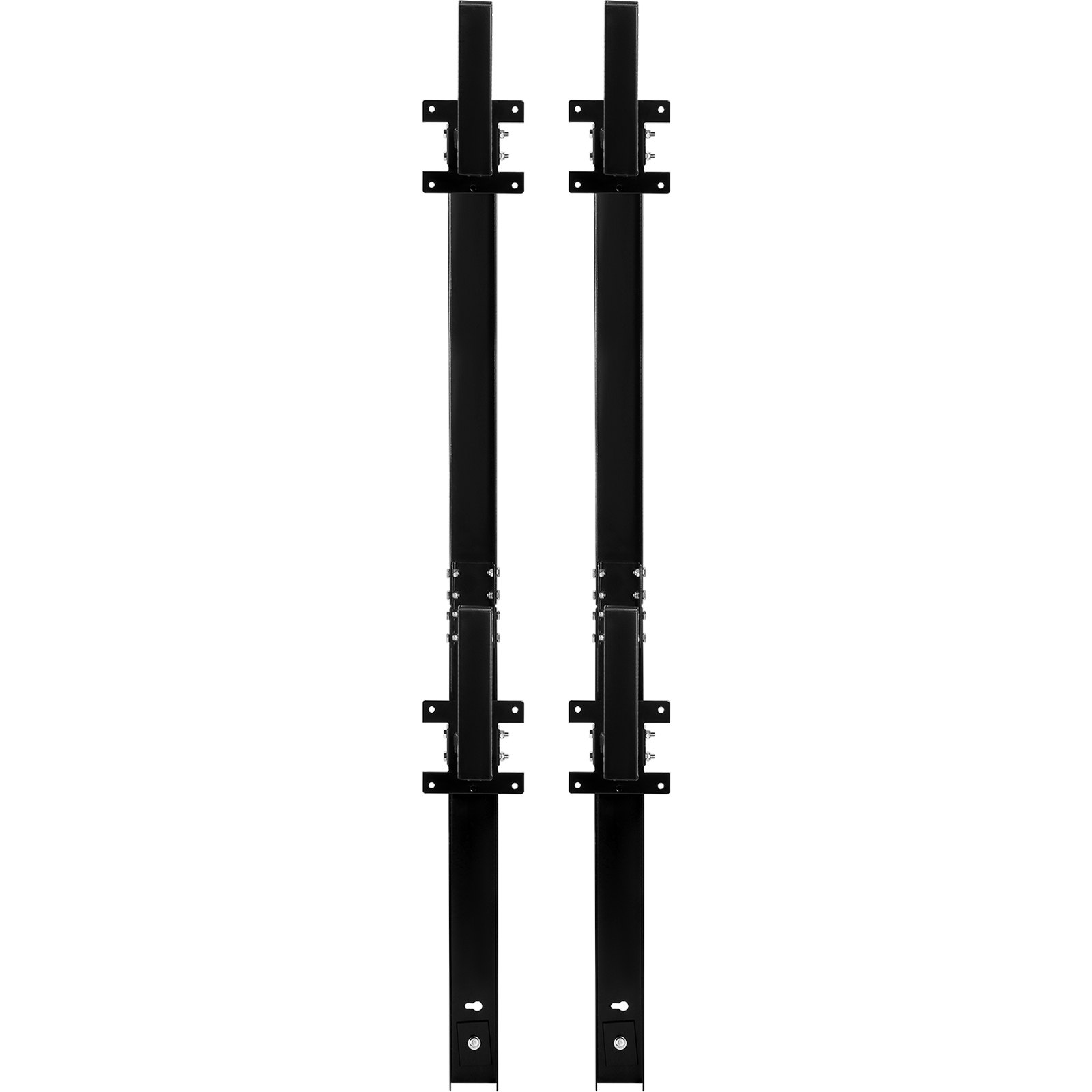 Soporte de escalera para remolque VEVOR, apto para pared lateral exterior de remolque cerrado, soporte de escalera de montaje lateral de acero ajustable de 2 barras con capacidad de 441 libras, transporte de 1 o 2 escaleras, negro