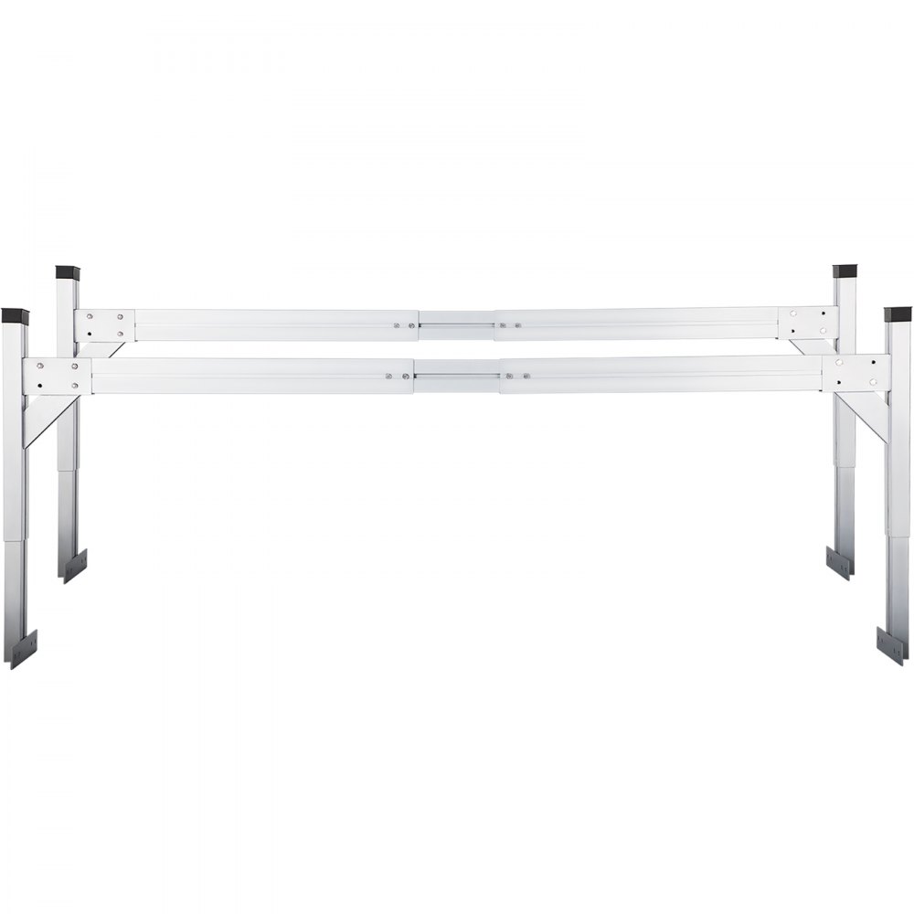 Portaescaleras de techo universal VEVOR, apto para furgonetas de 6.2'-8.3' de ancho, portaescaleras de remolque de aluminio ajustable de 2 barras con capacidad de 330 libras, para furgonetas de carga, camiones o camionetas, plateado