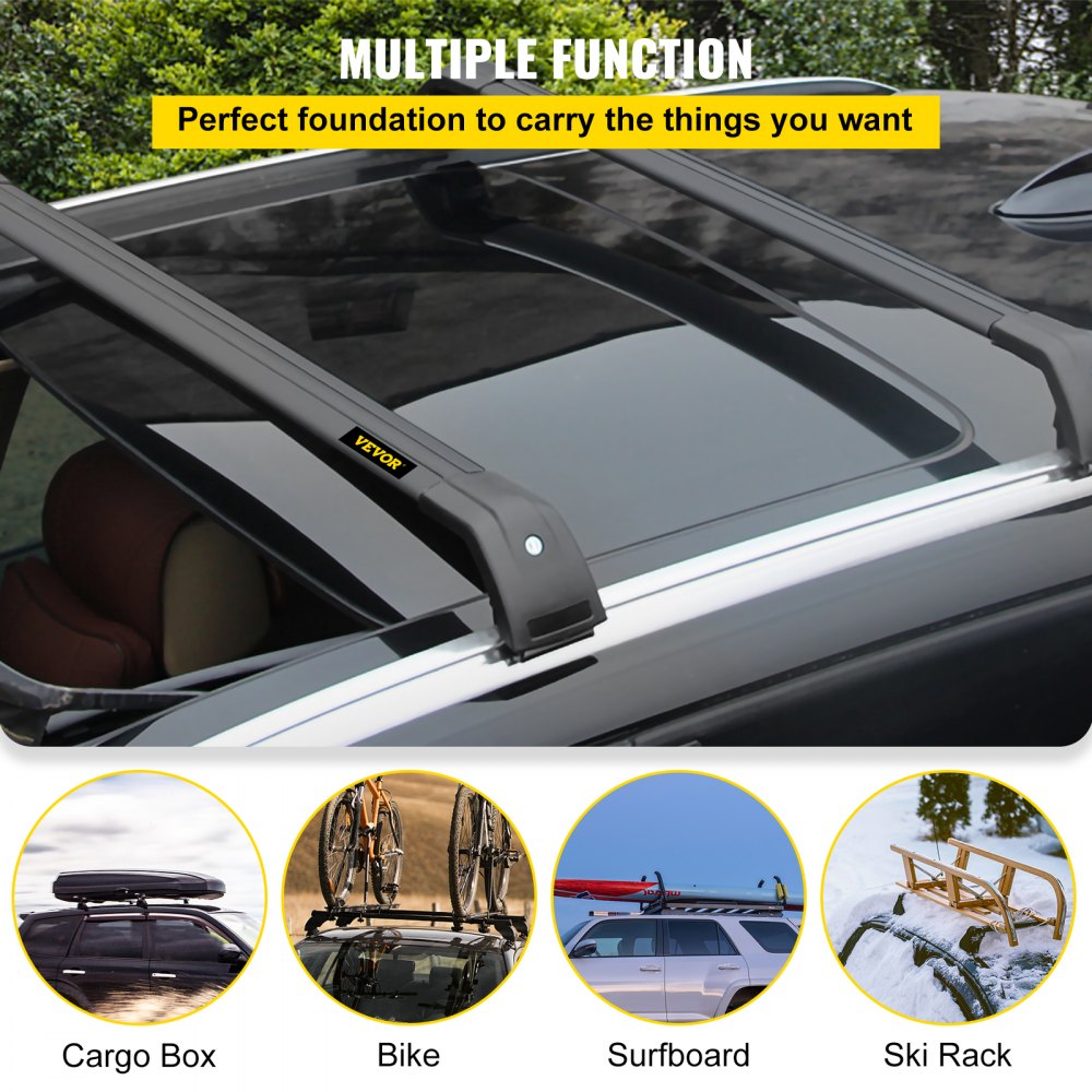 Barras transversales para techo VEVOR para Hyundai Tucson, portaequipajes para caja de carga, bicicletas, tablas de surf y portaesquís
