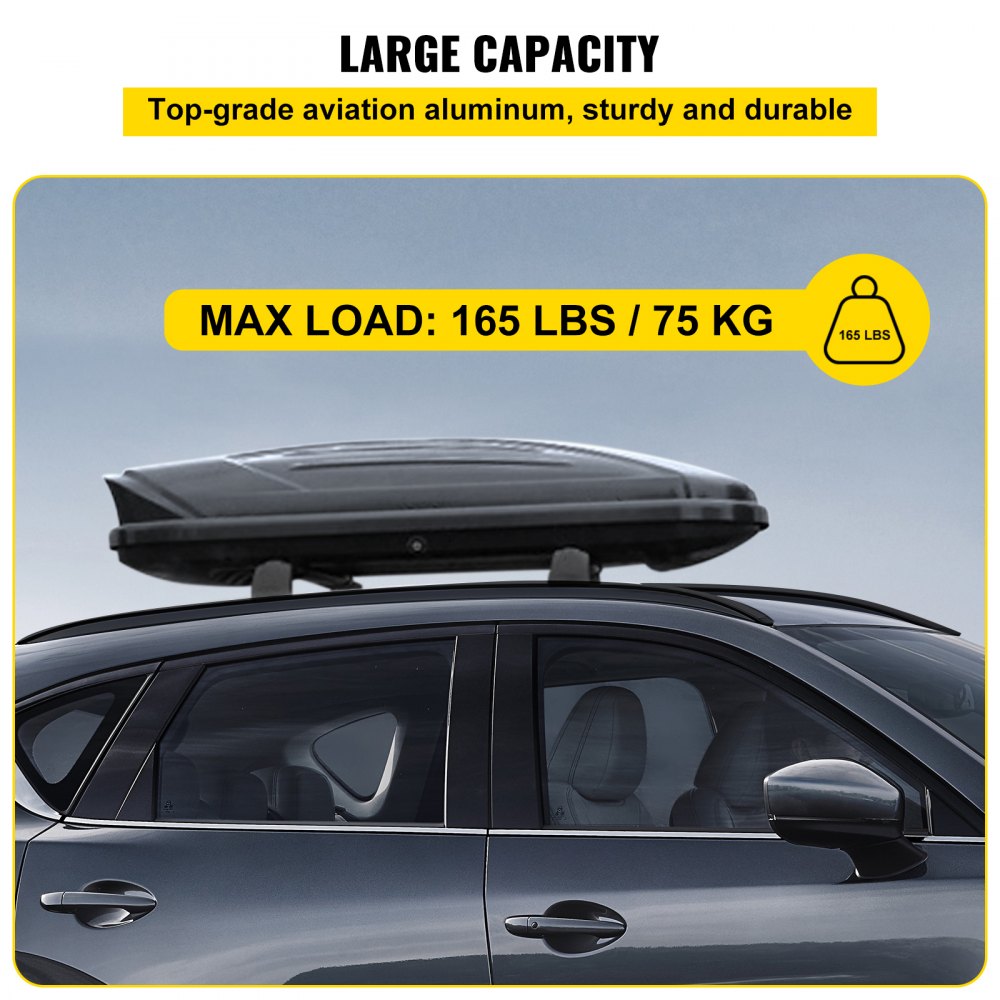 Portaequipajes VEVOR para Mazda CX-5 con carga máxima de 165 libras, fabricado en resistente aluminio de aviación.