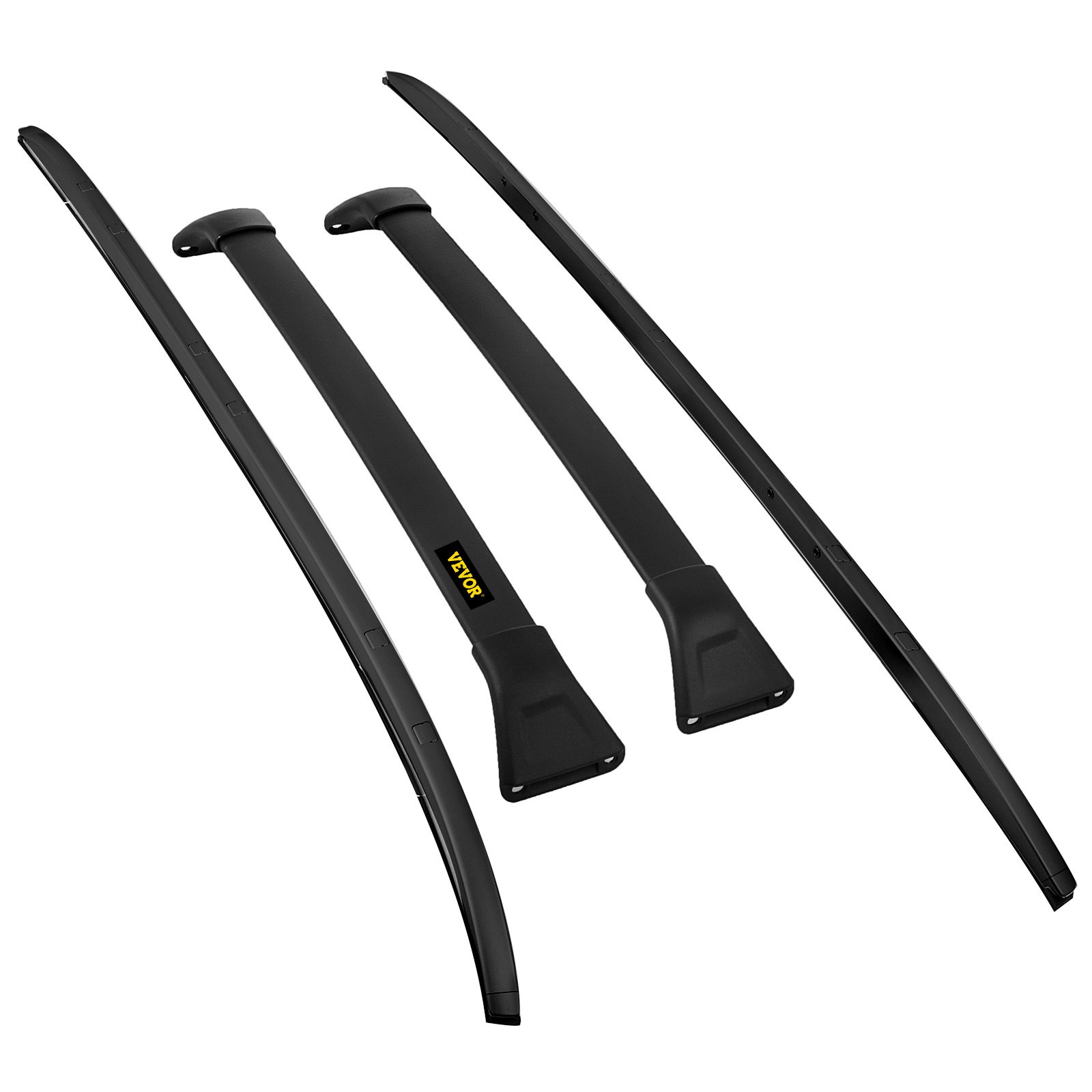 Portaequipajes VEVOR negro para Mazda CX-5 con cuatro componentes colocados sobre fondo blanco.