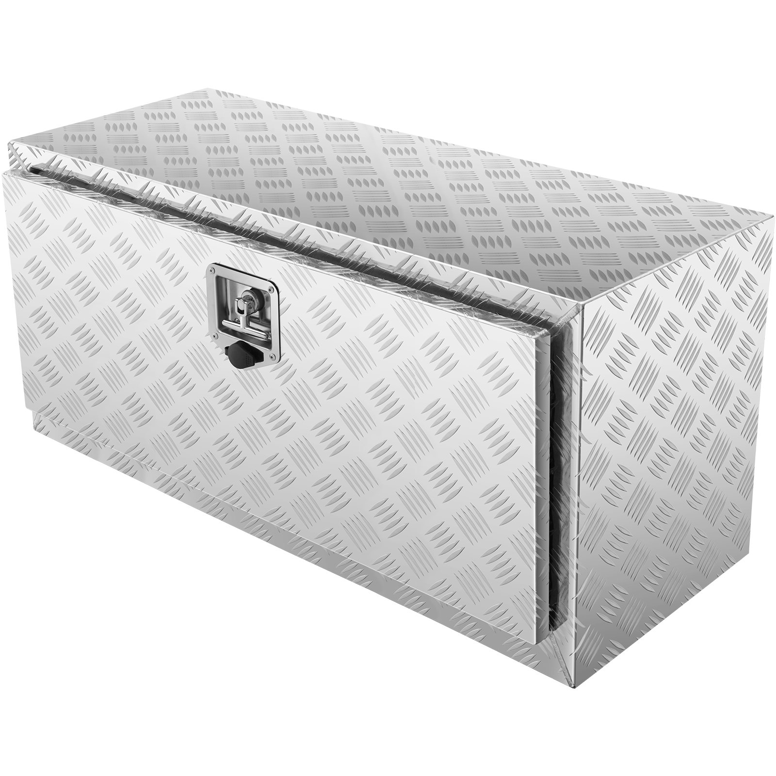 VEVOR Caja de almacenamiento para camioneta, 91 x 35 x 40 cm, resistente caja de herramientas de aluminio con placa de diamante, con cerradura y llaves, impermeable, para remolque con pestillo en T para camión, furgoneta y remolque.
