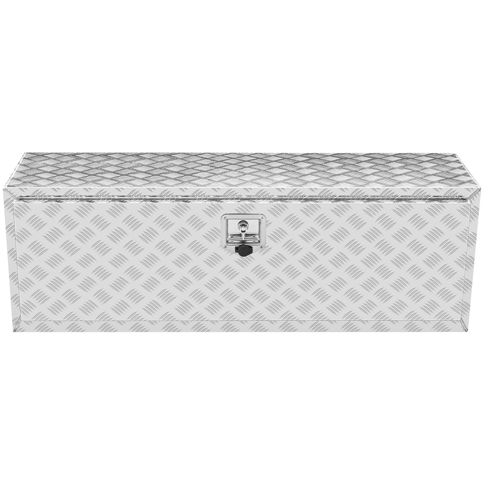 VEVOR Caja de almacenamiento para camioneta, 122 x 61 x 61 cm, resistente caja de herramientas de aluminio con placa de diamante, con cerradura y llaves, impermeable, para remolque con pestillo en T para camión, furgoneta y remolque.