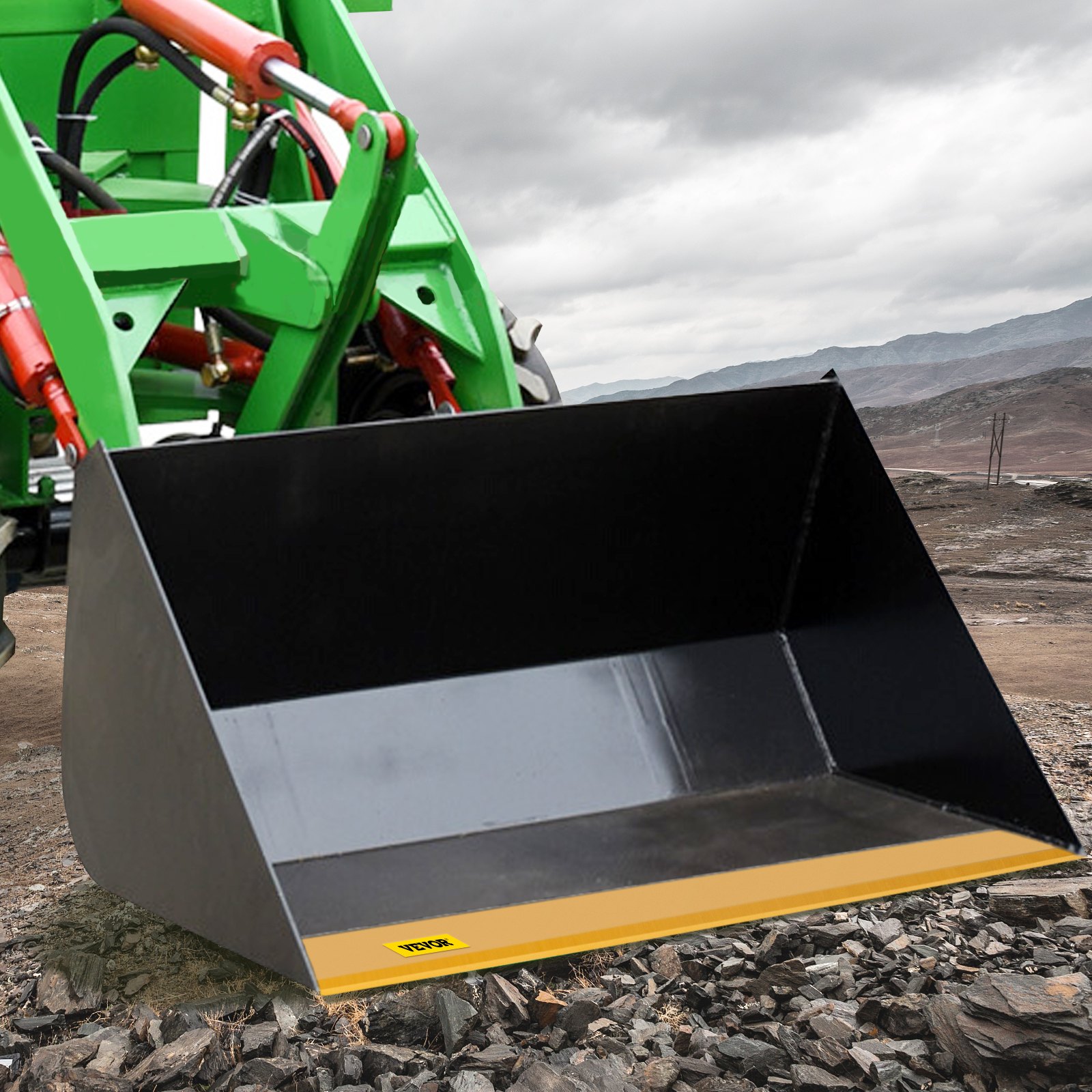 Cuchilla de cucharón VEVOR, 60 x 6 x 5/8", cuchilla avanzada soldable y atornillable, cuchilla de acero al carbono-manganeso de 16 Mn para cargadora, cuchilla de dirección deslizante con pintura para excavadora y carga