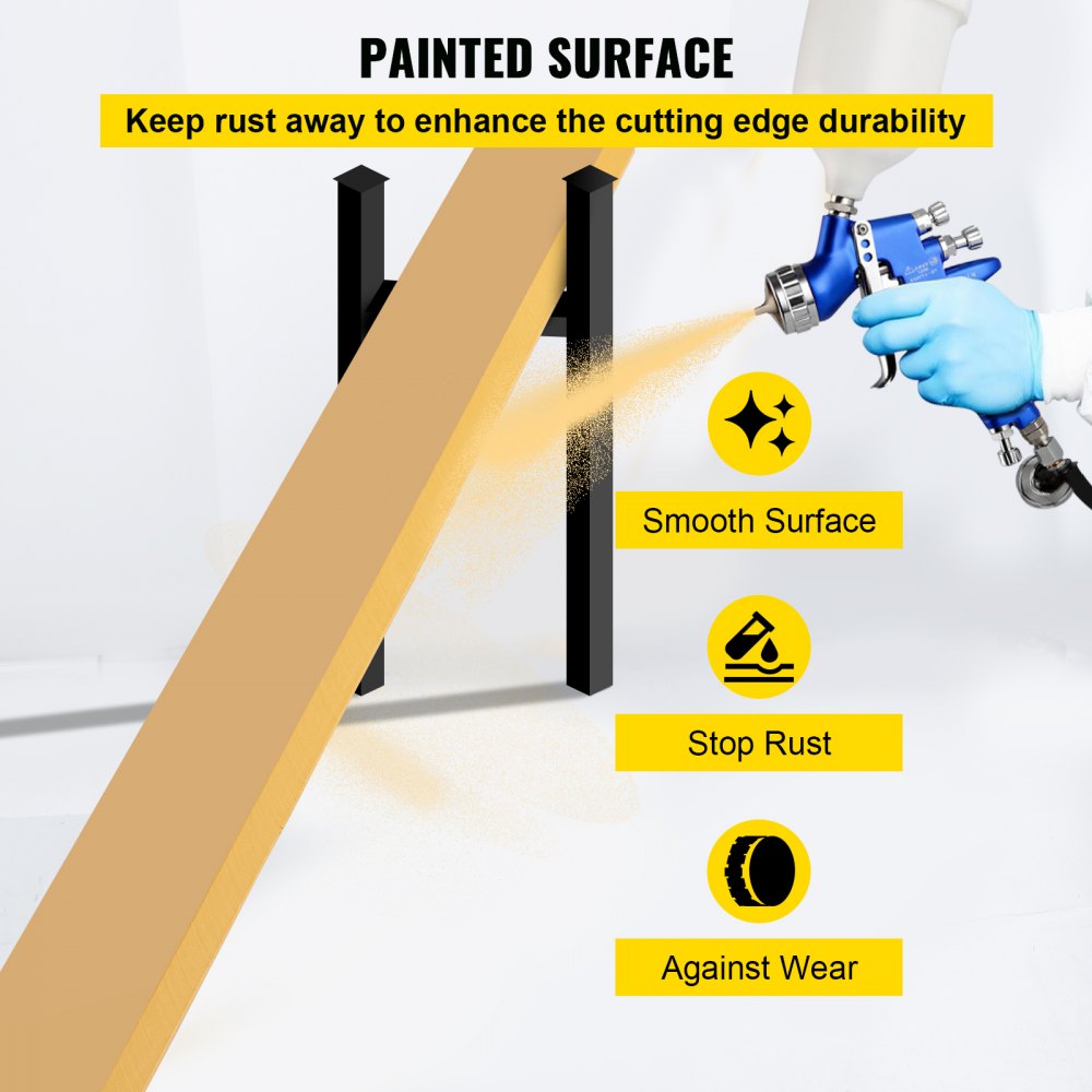 Cuchilla de cucharón VEVOR, 72 x 4 x 1/2", cuchilla avanzada soldable y atornillable, cuchilla de acero al carbono-manganeso de 16 Mn para cargadora, cuchilla de dirección deslizante con pintura para excavadora y carga