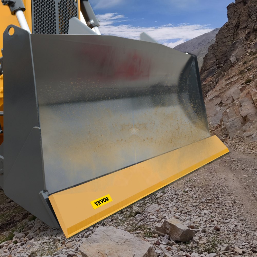 Cuchilla de cucharón VEVOR, 72x6x5/8", cuchilla de cucharón avanzada soldable y atornillable, cuchilla de acero al carbono-manganeso de 16Mn para cargadora, cuchilla de dirección deslizante con pintura para excavadora y carga