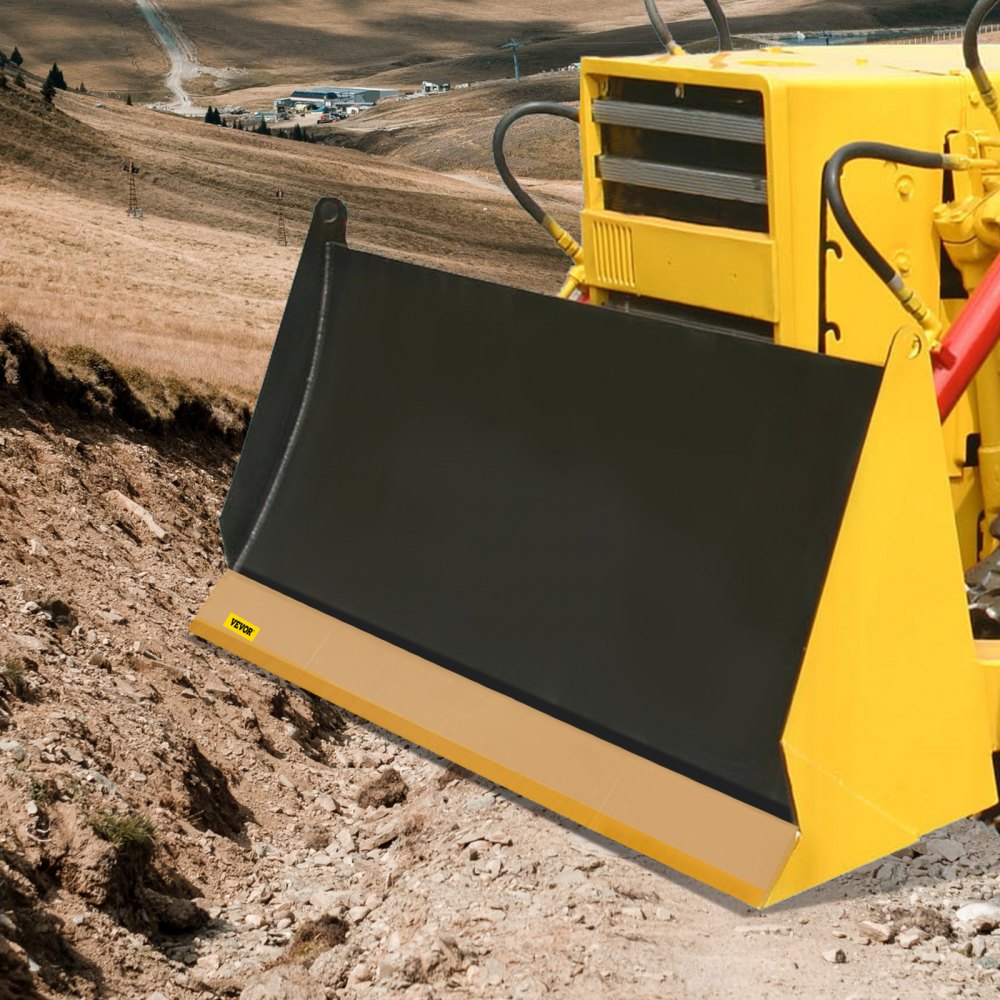 Cuchilla de cucharón VEVOR, 74x8x5/8", cuchilla de cucharón avanzada soldable y atornillable, cuchilla de acero al carbono-manganeso de 16Mn para cargadora, cuchilla de dirección deslizante con pintura para excavadora y carga