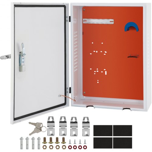 Carcasa de estación de carga VEVOR para Tesla, dimensiones 71 x 50 x 25 cm, caja de gestión de cables para exteriores, clasificación IP32 de resistencia al agua y al polvo, acero laminado en frío duradero, compatible con conector de pared Tesla.
