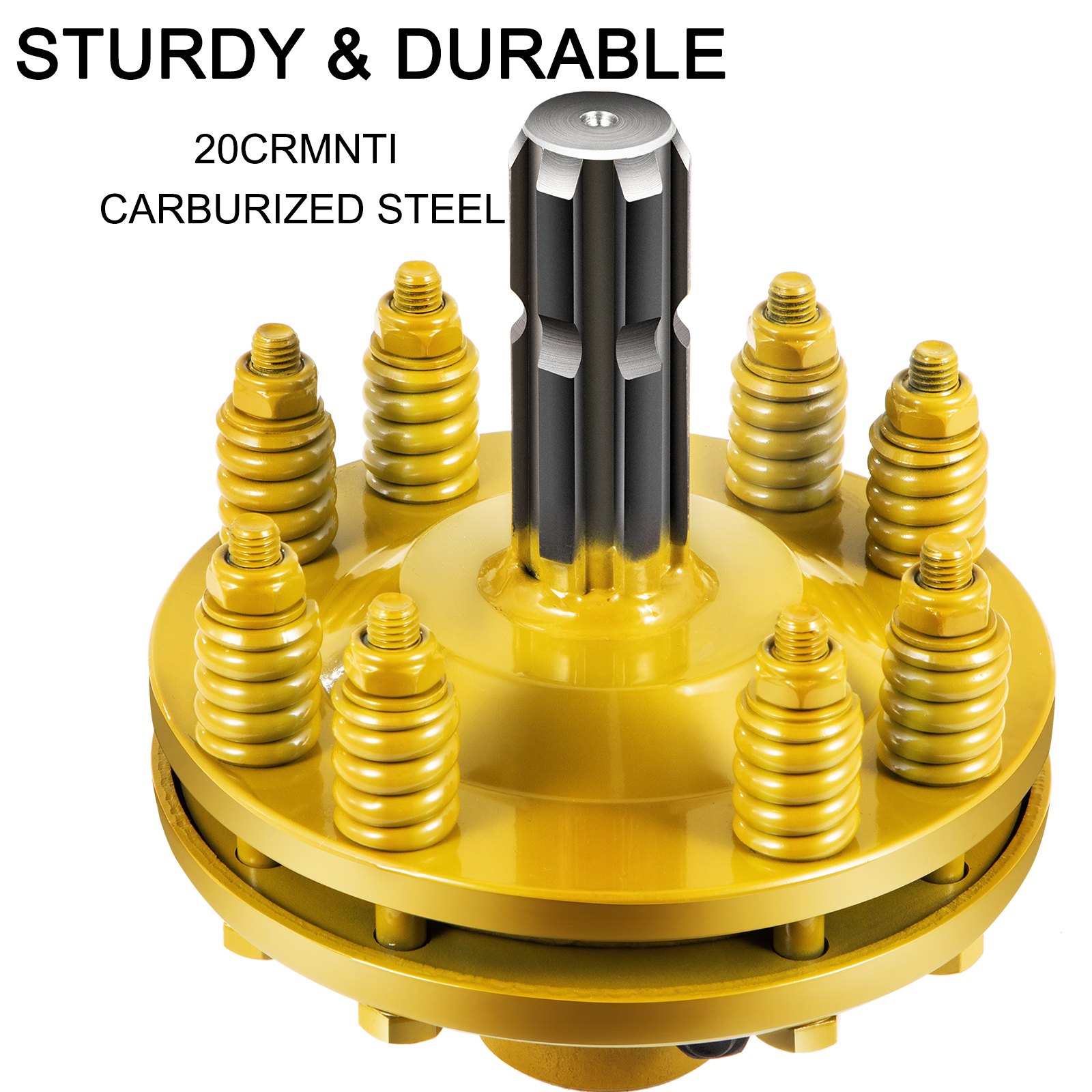 Embrague deslizante VEVOR, Embrague deslizante de PTO de 1 3/8", Embrague de fricción de PTO de 6 extremos estriados, Embrague deslizante de tractor de acero carburado, Embrague deslizante de cortador giratorio ajustable, Embrague deslizante de PTO amarillo para eje de PTO