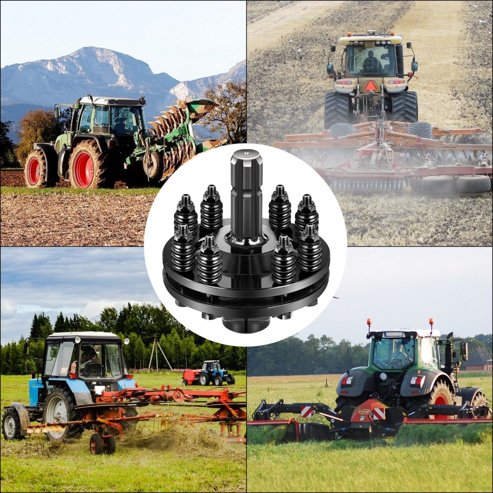 Embrague deslizante VEVOR, embrague deslizante de toma de fuerza de 1 3/8", embrague deslizante de toma de fuerza de 6 extremos estriados, embrague deslizante de tractor de acero carburado, embrague deslizante de cortador giratorio ajustable, embrague deslizante negro de toma de fuerza estriado para eje de toma de fuerza