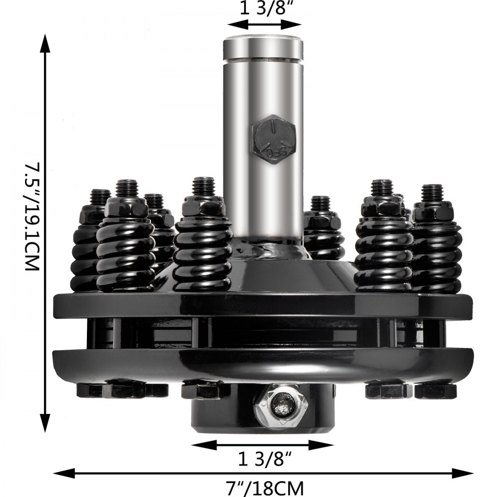 Embrague deslizante VEVOR, Embrague deslizante de toma de fuerza de 1 3/8", Embrague deslizante de toma de fuerza con extremos redondos lisos, Embrague deslizante de tractor de acero carburado, Embrague deslizante de cortador giratorio ajustable, Embrague deslizante de cepillo negro para eje de toma de fuerza