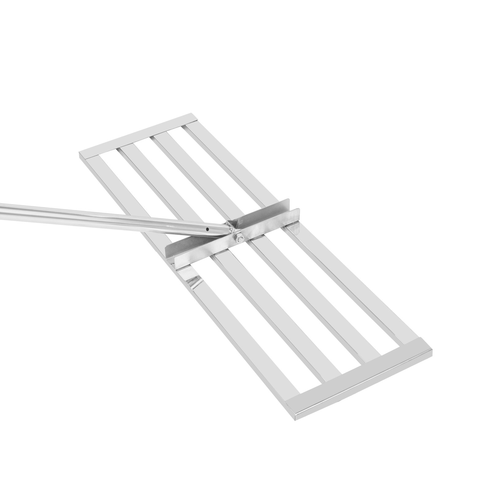 Herramienta niveladora de césped VEVOR con cabezal de acero inoxidable y mango ergonómico.