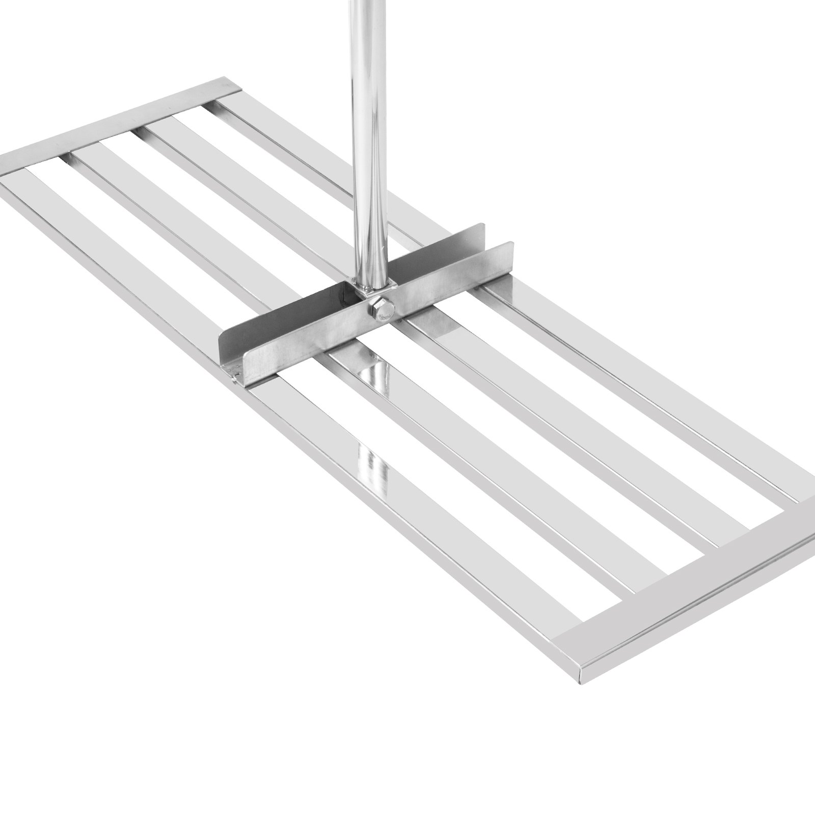 Herramienta niveladora de césped VEVOR con construcción de acero inoxidable y mango resistente.