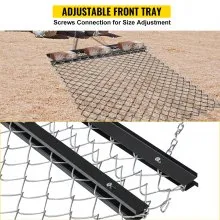 VEVOR Cadena de ATV de 4 x 5 pies, accesorios de tractor UTV, alfombrilla de arrastre para nivelación de paisajes o preparación de césped, niveladora de rastrillo de grada duradera para entrada de grava, granja, jardín, campo, negro