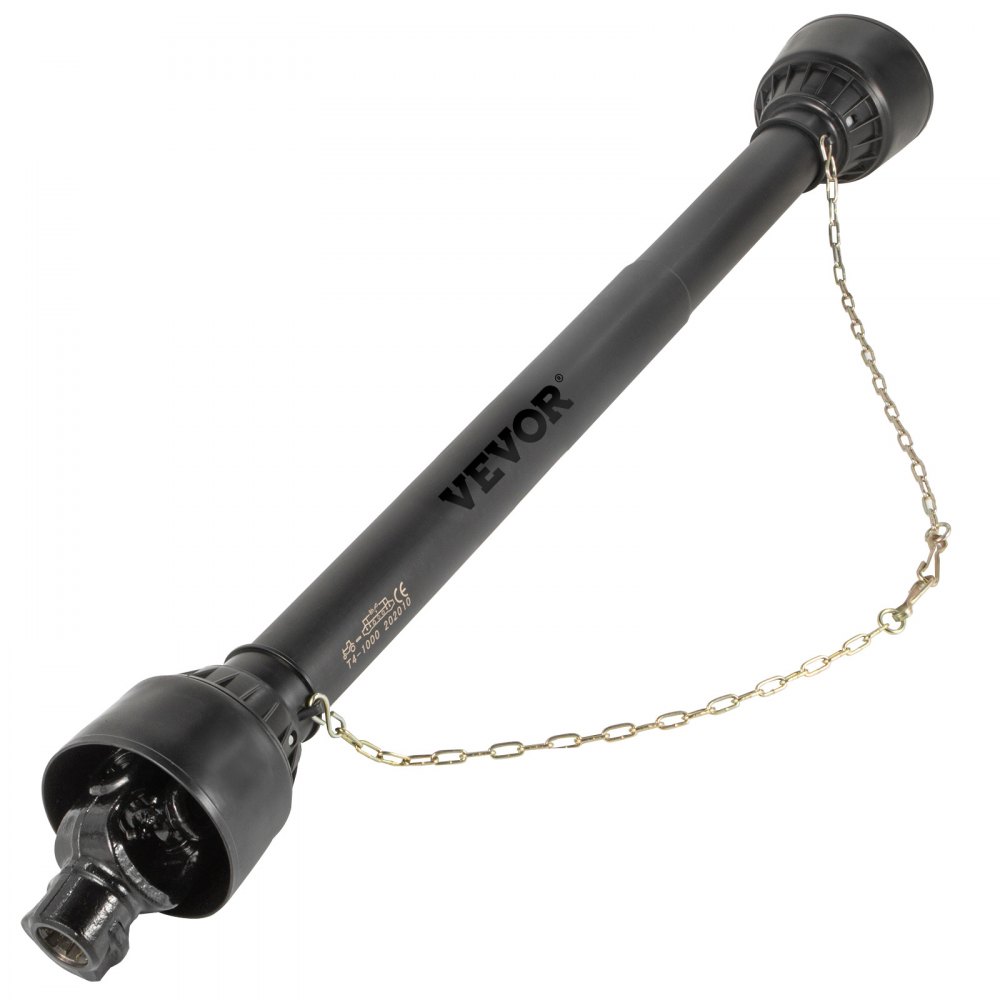 Eje de TDF VEVOR de 1-3/8", eje de transmisión de TDF para tractor de 6 estrías, eje de transmisión de TDF con extremos redondos para implementos, eje de TDF para tractor serie 4, eje de TDF para desbrozadora de 43"-61", negro, para cortadora de acabado y cortadora rotativa