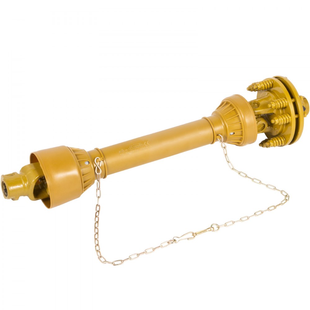 Eje de TDF VEVOR, eje de transmisión de TDF de 1-3/8", eje de transmisión de TDF de 6 estrías en ambos extremos, eje de TDF para tractor serie 4, eje de TDF para desbrozadora de 31,5" a 41", eje de TDF amarillo con embrague deslizante para desbrozadora/corte
