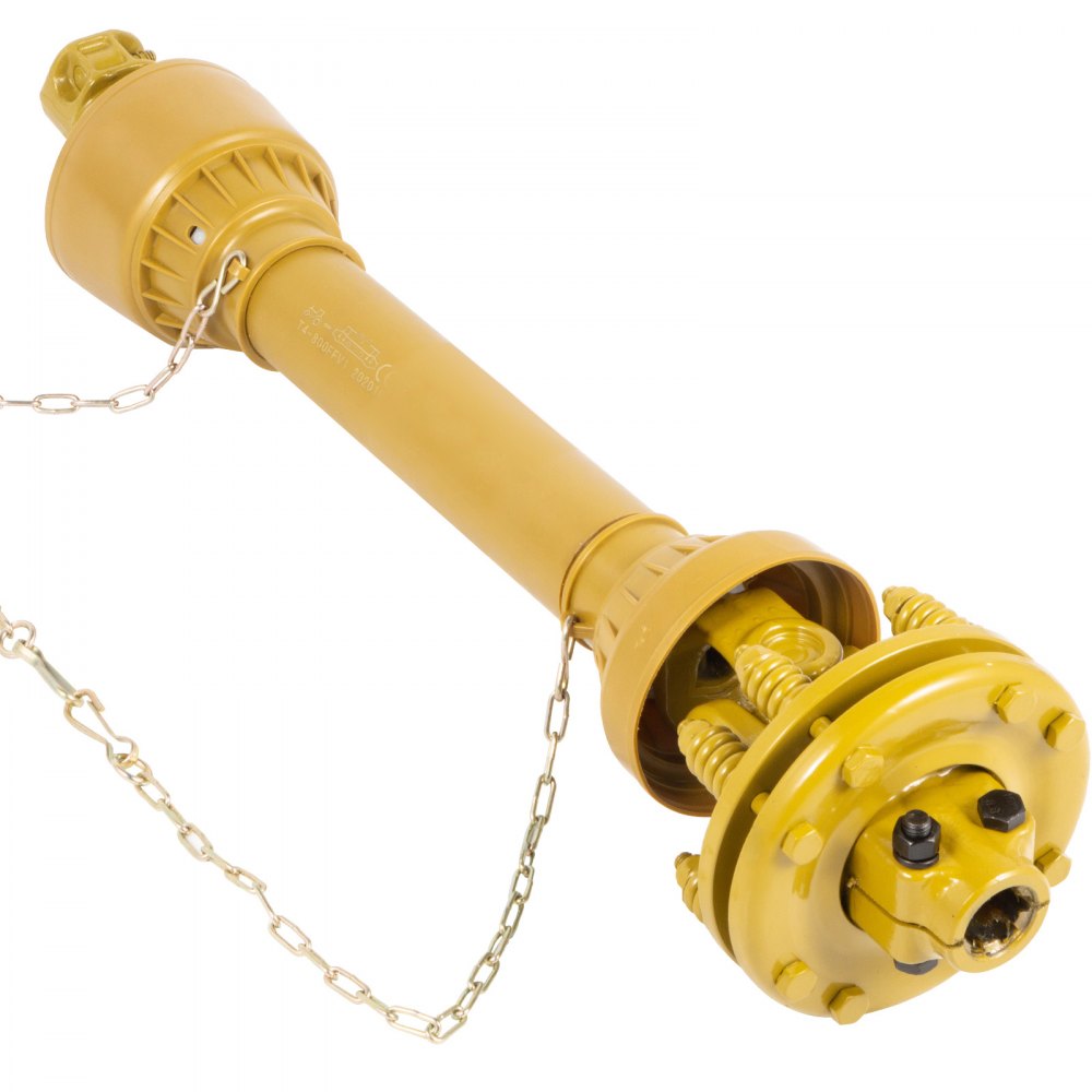 Eje de TDF VEVOR, eje de transmisión de TDF de 1-3/8", eje de transmisión de TDF de 6 estrías en ambos extremos, eje de TDF para tractor serie 4, eje de TDF para desbrozadora de 31,5" a 41", eje de TDF amarillo con embrague deslizante para desbrozadora/corte