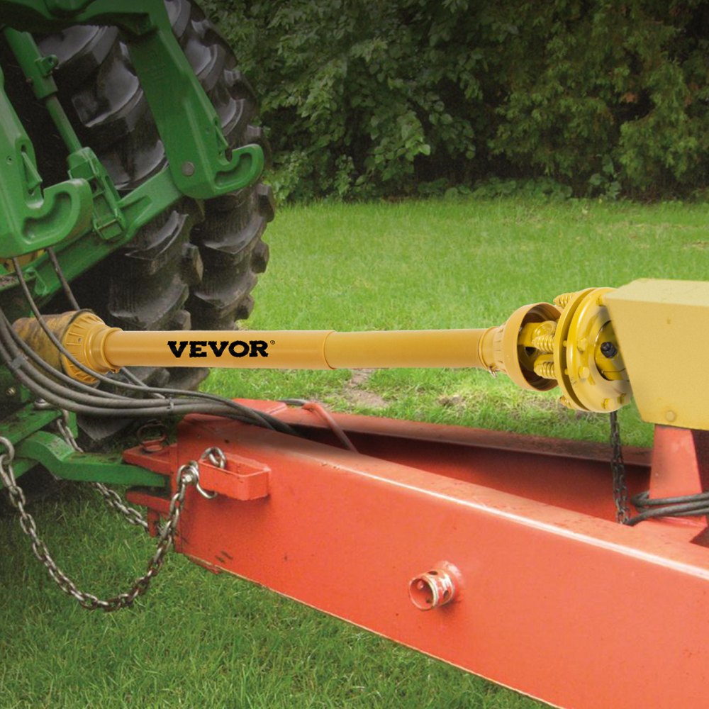 Eje de TDF VEVOR, eje de transmisión de TDF de 1-3/8", eje de transmisión de TDF de 6 estrías en ambos extremos, eje de TDF para tractor serie 4, eje de TDF para desbrozadora de 31,5" a 41", eje de TDF amarillo con embrague deslizante para desbrozadora/corte