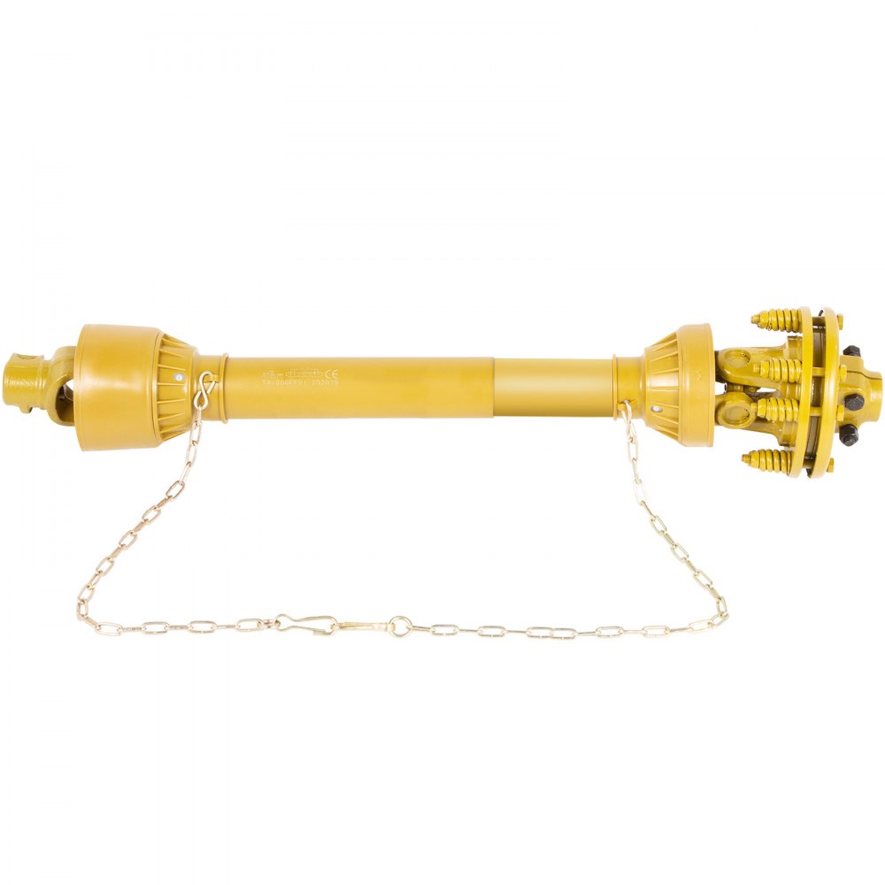 Eje de TDF VEVOR, eje de transmisión de TDF de 1-3/8", eje de transmisión de TDF de 6 estrías en ambos extremos, eje de TDF para tractor serie 4, eje de TDF para desbrozadora de 31,5" a 41", eje de TDF amarillo con embrague deslizante para desbrozadora/corte