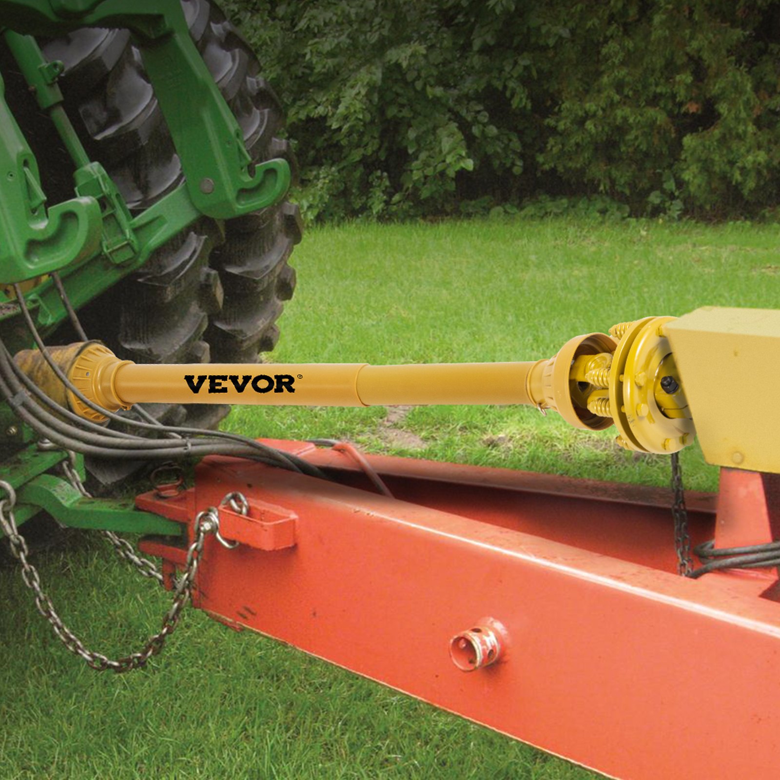 Eje de TDF VEVOR, eje de transmisión de TDF de 1-3/8", eje de transmisión de TDF de 6 estrías en ambos extremos, eje de TDF para tractor serie 4, eje de TDF para desbrozadora de 31,5" a 41", eje de TDF amarillo con embrague deslizante para desbrozadora/corte